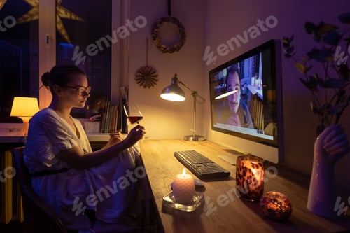 Preview: Candlelight date via video chat on computer