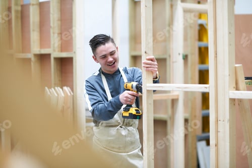 Preview: Student learning how to do building work
