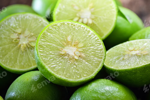 Preview: Close up shot of wet limes