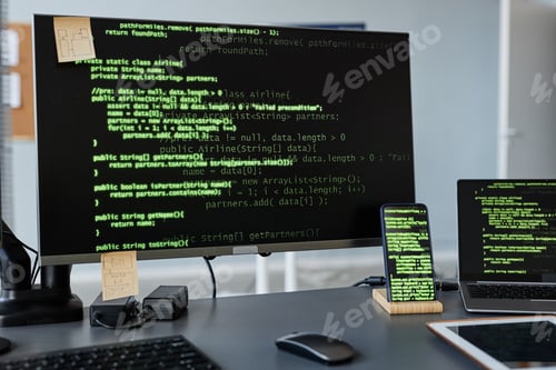 Preview: Green Code On Screen