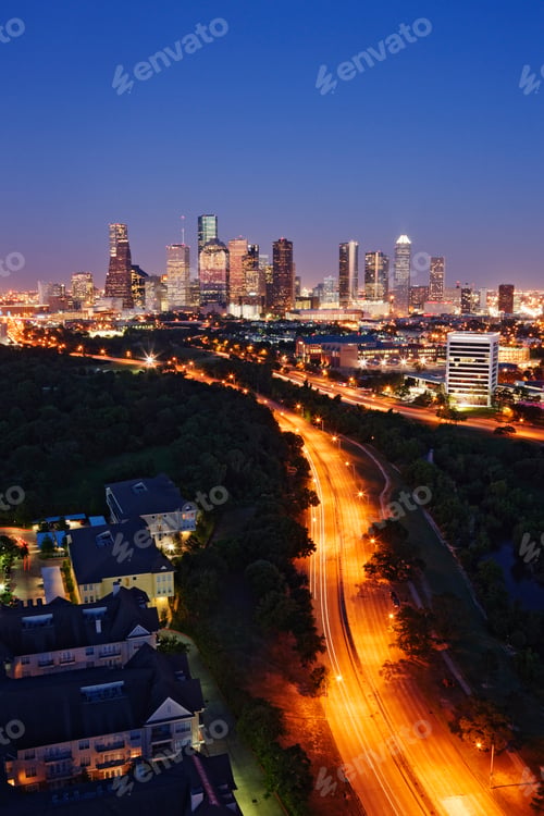 Preview: City Lights of Downtown Houston at Dusk