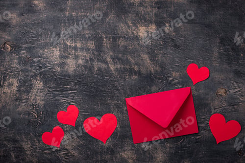 Preview: Valentines Day background with envelop