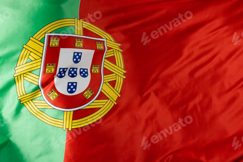 Preview: Image of close up of wrinkled national flag of portugal