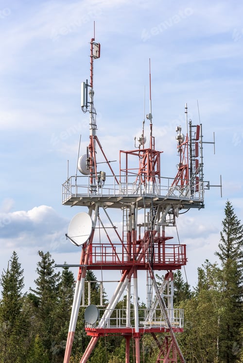 Preview: Communication tower with TV and cellular antennas