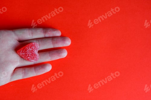 Preview: Photo of red jelly candy heart