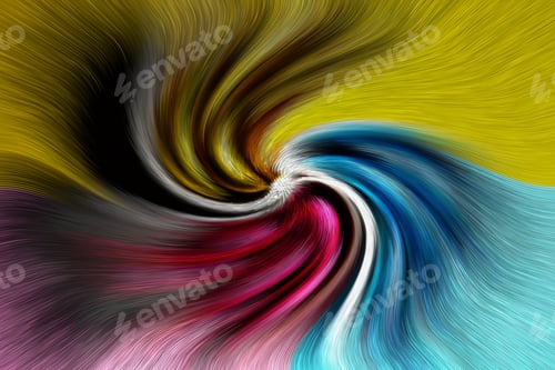 Preview: Abstract background, digital art, yellow, blue and pink twirling pattern