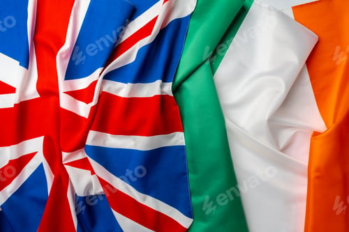 Preview: Flags of UK and Ireland folded together
