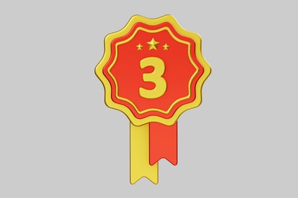 Preview: Third place ribbon award with stars