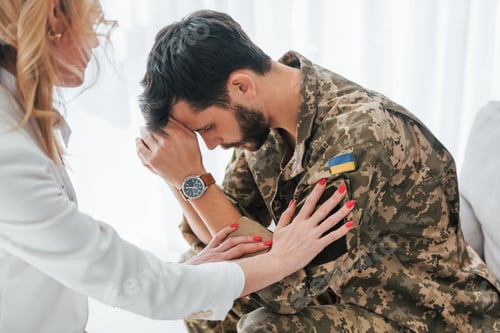 Preview: Horrible memories. Soldier have therapy session with psychologist indoors