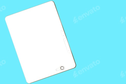 Preview: A White Tablet Lies On A Blue Background