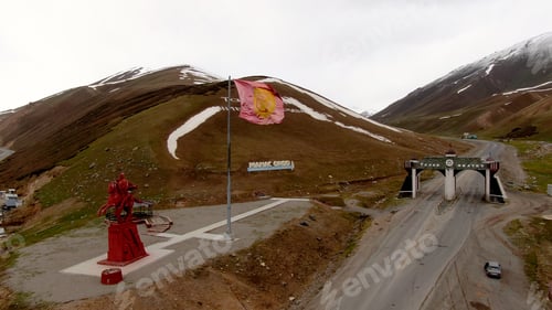 Preview: Aerial view of Talas region hall entrance arch