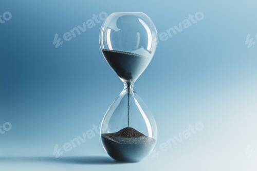 Preview: Hourglass on blue background