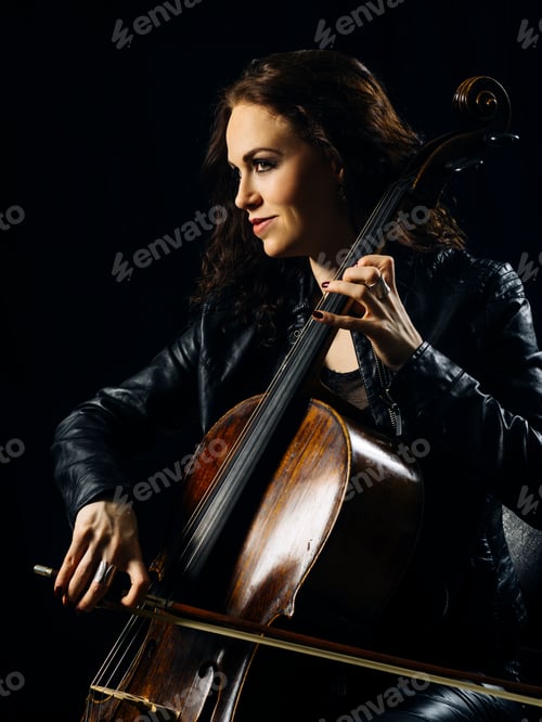 Preview: Attractive cello player playing her instrument