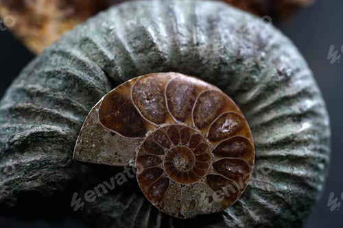 Preview: Closeup of a grey and brown decoration on a blurry background