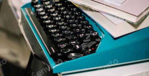Preview: Vintage typewriter in turquoise color