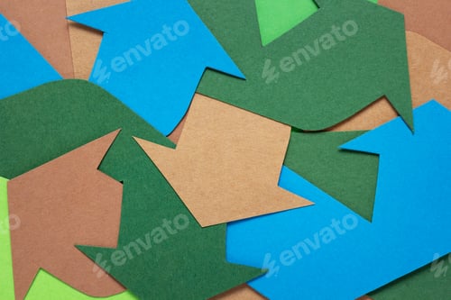 Preview: Сardboard paper arrows as abstract background texture