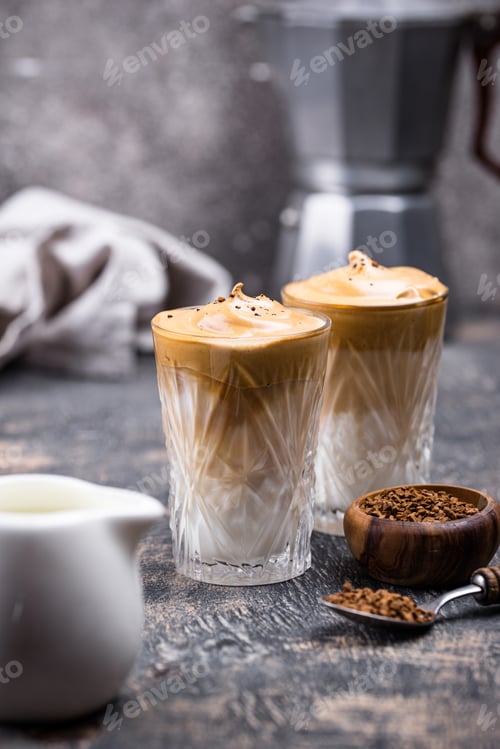 Preview: Dalgona whipped coffee with milk