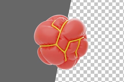 Preview: Red Soft Body Tied Balloon Shape 3D Icon