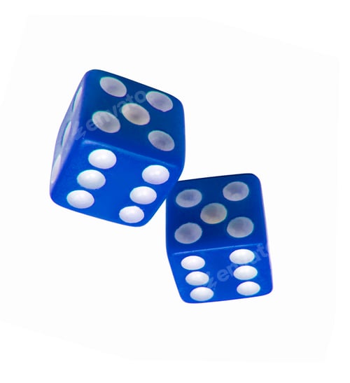Preview: blue dice on white background