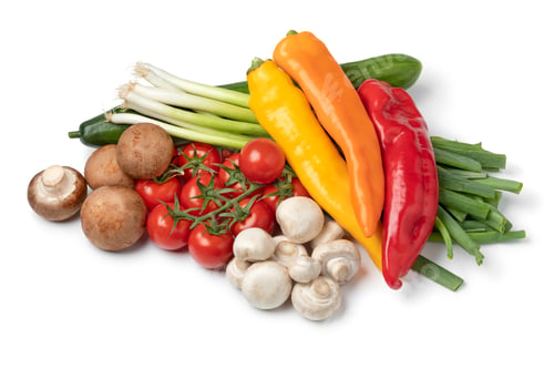 Preview: Heap of fresh variation of vegetables on white background