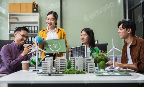 Preview: Renewable energy-based green businesses and global warming. Reduce CO2 emission.
