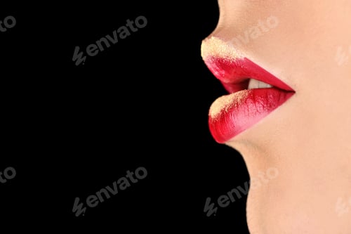 Preview: Fashionable model girl with perfect bright color makeup