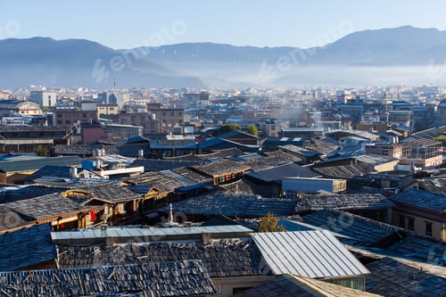 Preview: Rooftop view of Shangrila Old town Yunnan China