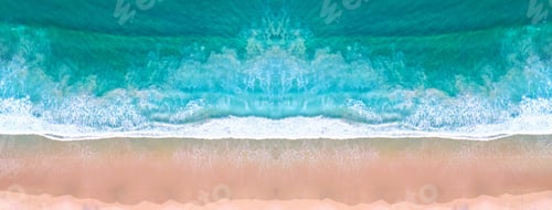 Preview: Top view aerial image from drone of an stunning beautiful sea landscape beach with turquoise water