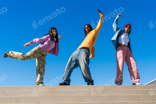 Preview: Young group of multiethnic hip-hop dancers dancing