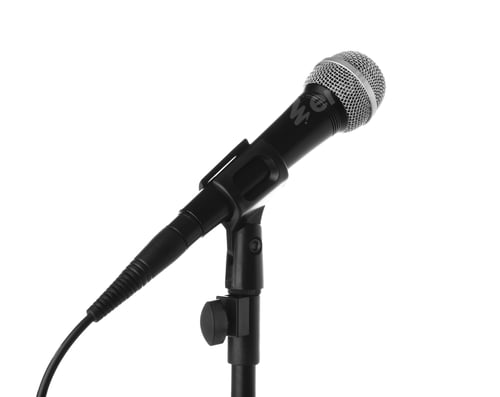 Preview: Dynamic microphone on white background. Professional audio equipment