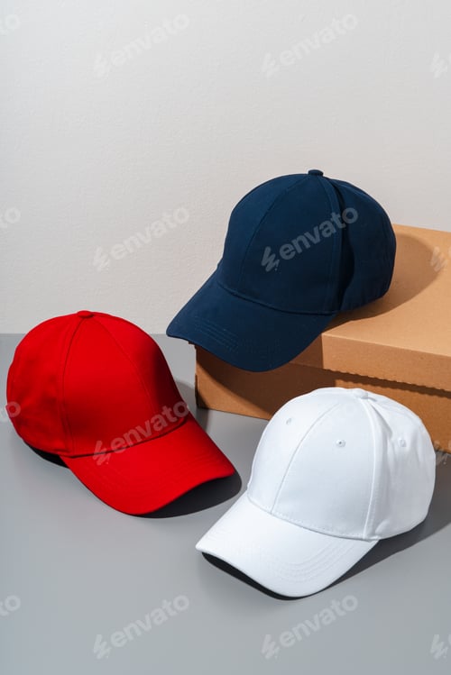 Preview: Baseball cap on gray background studio shot