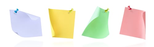 Preview: Set of flying notes or colored stickers isolated on white background with clipping path. Back to sch