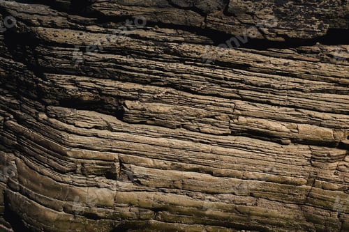 Preview: Close-up of layered rock formations in Galicia, ideal for geological and nature photography.