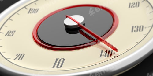 Preview: IQ measurement on a vehicle dasjboard, closeup view. 3d illustration