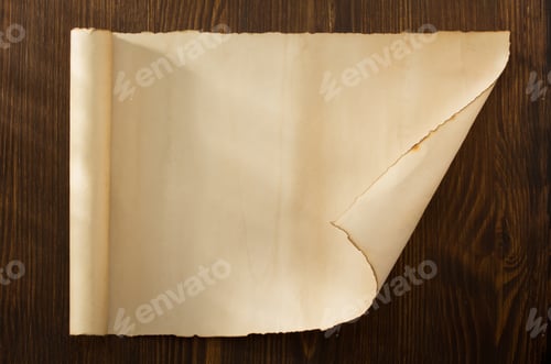 Preview: parchment scroll on wood