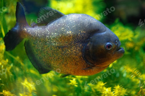 Preview: A black fish with big eyes in aquarium