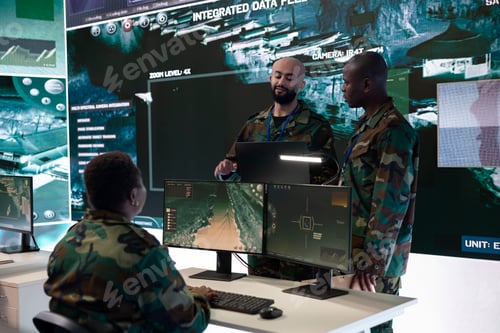 Preview: Army conscripts discussing with IT engineer to ensure maneuver and mobility
