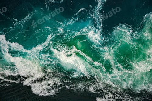 Preview: Waves of water of the river and the sea meet each other during high tide and low tide