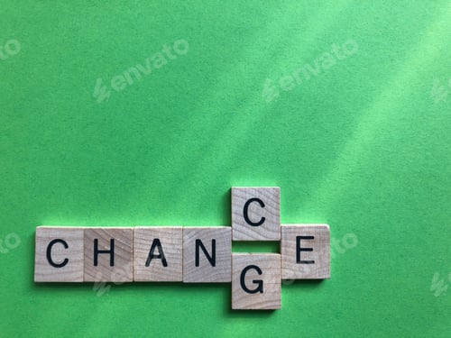 Preview: Chance or Change, word art with copy space