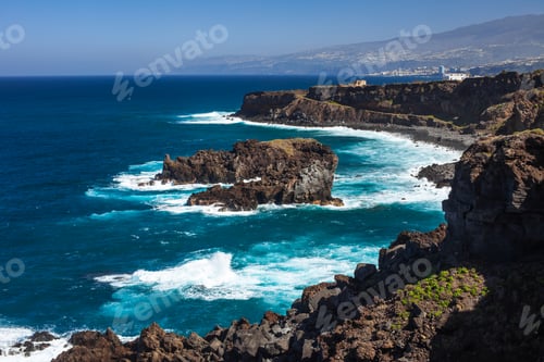 Preview: Scenic seascape of Tenerife, Canary islands, Spain. Travel background