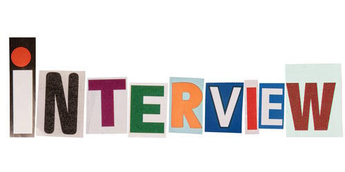 Preview: The word interview made from cutout letters