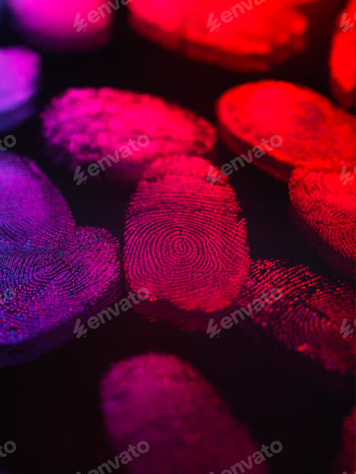Preview: Identity, human finger prints shown up using light
