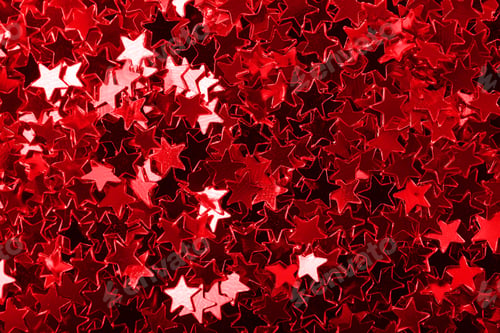 Preview: Glittering red stars.Abstract background.Glossy confetti.