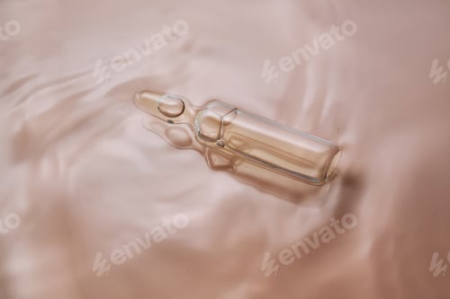 Preview: Ampoules in water on a beige background.