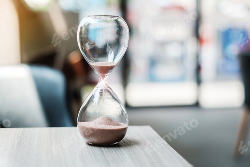 Preview: Hourglass on table office with copy space