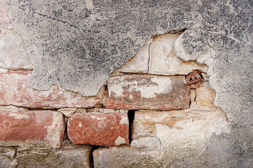 Preview: Old brick wall background with aged texture. Copy space