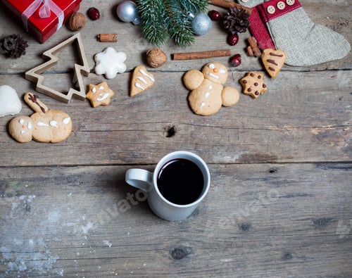 Preview: hot wine or tree cozy winter night indoors