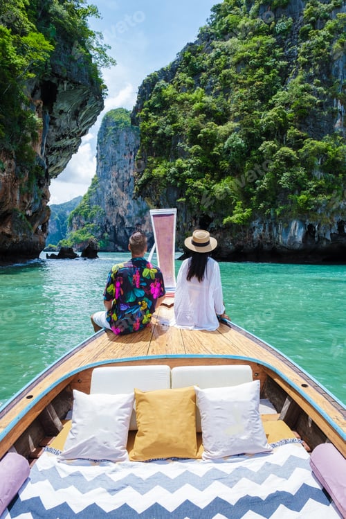 Preview: couple man, and woman on a trip at the tropical island 4 Island trip in Krabi Thailand