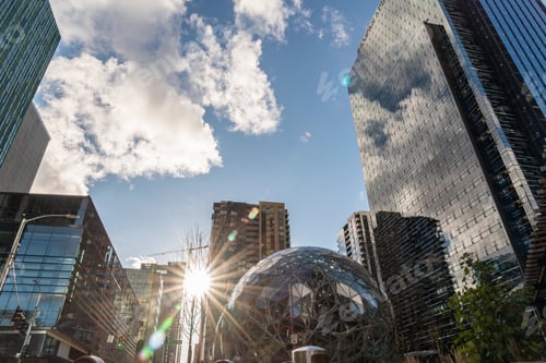 Preview: Downtown buildings sun