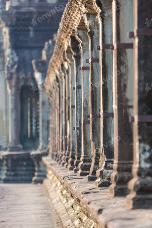 Preview: Angkor Wat temple Details with morning light, Cambodia